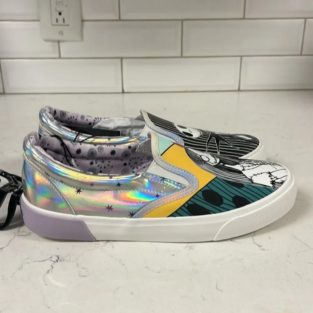 Disney Nightmare Before Christmas Low Top Slip-on Sneakers, Women’s Sizes 6 1/2”